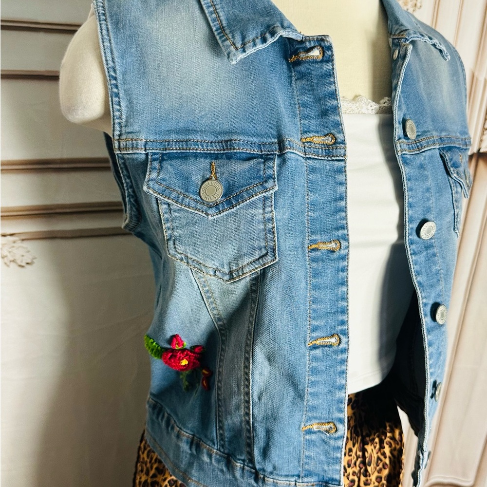 Light Blue Denim Vest - Picture 9 of 11